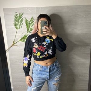 Reworked Disney Crop Sweatshirt ❤️❤️